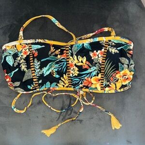 Time and Tru Yellow Strapless Top